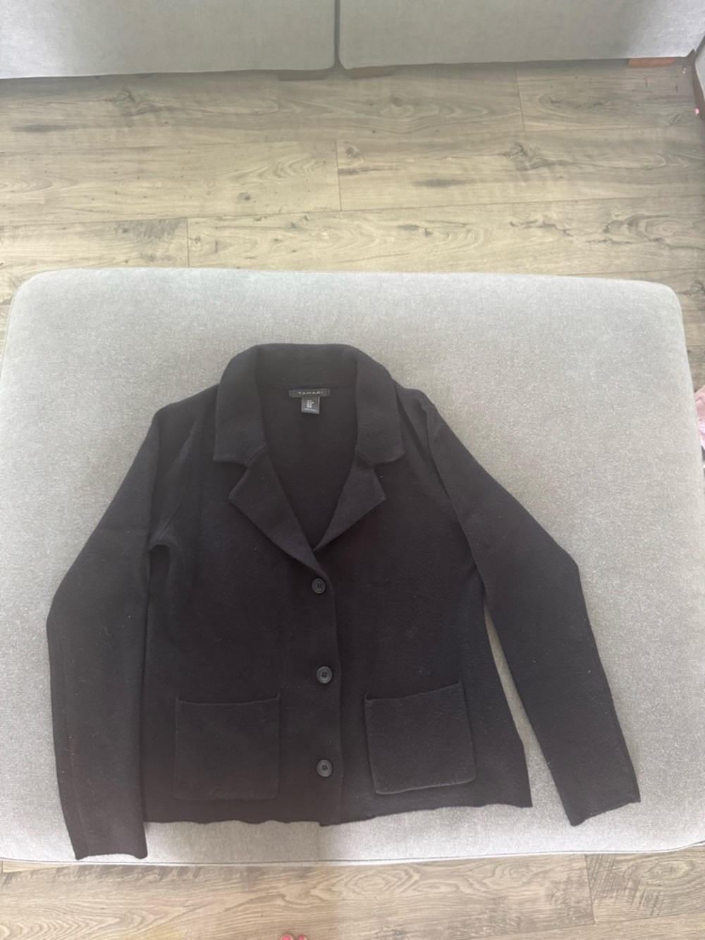 Tahari Black Knit Blazer type sweater